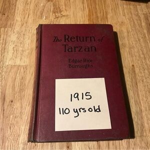 1915 The Return of Tarzan Hardcover Book 110 years old. Vintage. Estate find.